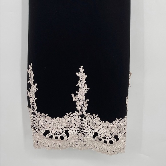Haute Monde black cocktail dress w/ lace overlay S - Picture 13 of 14